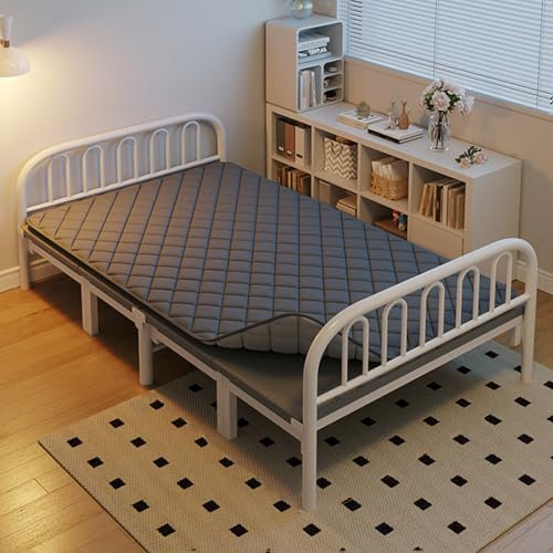 YVYKFZD 2-Personen Feldbett Klappbar, tragbares Campingbett Feldbett für Erwachsene, Bequeme Campingliege, trägt 330 Pfund, für Zeltbüro-Reisen im Freien (Color : White 1, Size : 190x90x77cm)