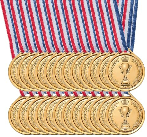 PATIKIL Mini-Bronze-Auszeichnungsmedaillen, Kunststoff-Gewinner-Medaillen für Auszeichnung mit Band für Wettbewerbe, Partygeschenke