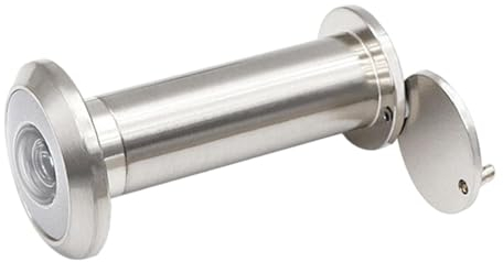 Sharplace Türspion, Tür, Glaslinse, für Zuhause, Weitwinkel, robuste Wohnungen mit drehbarem Abdeckungsspion für Holztüren, 45 bis 75 mm Silber