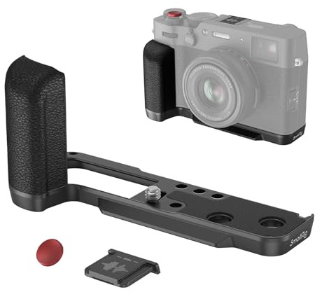 SMALLRIG X100VI Handgriff L-Shape Grip L-förmiger Griff für FUJIFILM X100VI und X100V Kameras, integrierte Schnellwechselplatte für Arca, Leichter Silikon-Seitengriff, mit Auslöser - 4556B | mit Blitzschuhabdeckung, Schnellwechselplatte für Arca, leichter Silikongriff (schwarz) - 4556