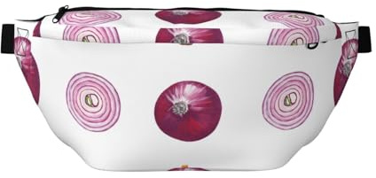 Grand sac banane pour homme et femme – Sac de voyage minimaliste à motif oignon pour femme, sac de ceinture pour femme et homme avec sangle réglable