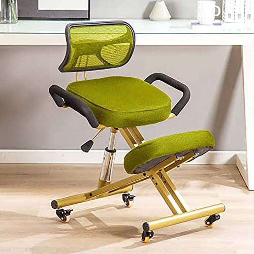 Ergonomischer Kniestuhl mit Rückenstütze und Roller, verstellbarer Hocker für Zuhause und Büro, verbessert die Körperhaltung mit abgewinkeltem Sitz und bequemen Kissen