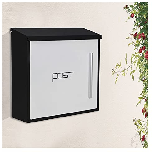 ZLyXZQG Wall Mounted Mailboxes for Outside,Mailboxes for Outside Wall Mount,Mailboxes & Accessories, Letterbox Posts Less Steel Wall Mount Mailboxes Package Lockers Mail Drop Collection Boxes(White)