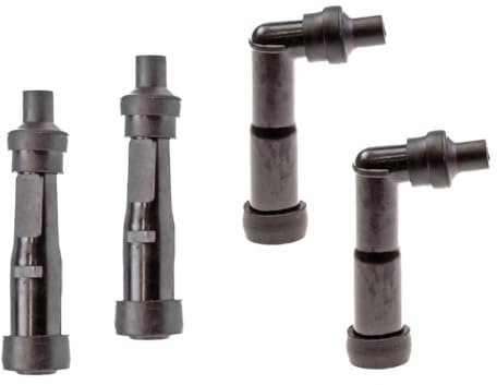Zündkerzenstecker Set | 2x SD05F Gerade & 2x XD05F 60° | Entstört 5k Ohm | Passend für Honda, Kawasaki, KTM, Suzuki, Yamaha | 10mm & 12mm | Hitzebeständig & wasserdicht