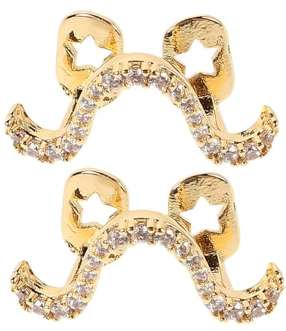 CALLARON 2stücke Goldene Grills Mit Für Halloween Und Cosplay Künstliche Zahnschmuck Accessoires Für Partys Und Besondere Anlässe