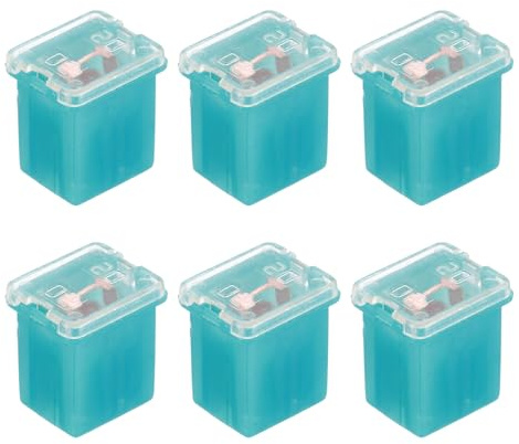 sourcing map 6 Pcs Low profile Car Fuses,32V DC 20A Box Shaped Cartridge Fuse Automotive for Pickup Trucks,Cars,Rvs,Boats