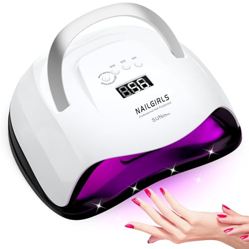 Nailgirls 268 W UV Lampe Nägel, LED Nagellampe, UV Lampe für Gelnägel, 4 Timers, 60 Perlen, Smart Sensing, LCD-Anzeige, LED Lampe Nägel, Nail Lamp, Nageltrockner für Gel-Fingernägel, Zehennägel