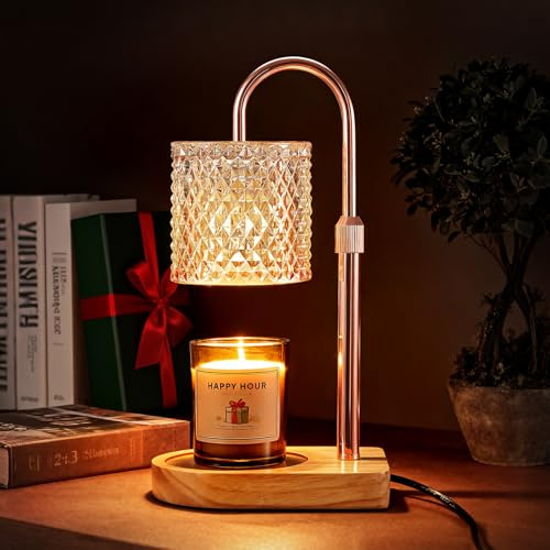 Adewalk Candle Warmer Lamp with Timer & Dimmer -Rose Gold Pole Adjustable, 50W Bulb*2, Flameless Candle Heater Lamp for Jar Candles, Mothers Day Gifts for Mum & Home Decor, Warming Gifts for Women