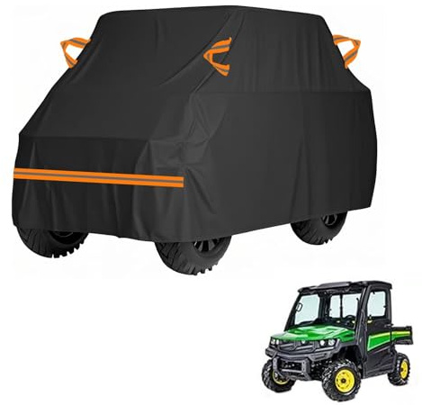 210D Outdoor-Quad abdeckplane kompatibel mit John Deere Gator XUV 835M 2018-2020 2 SEAT,regendicht,Schnee,Wind, Allwetterschutz, zubehör mit reflektierenden Streifen