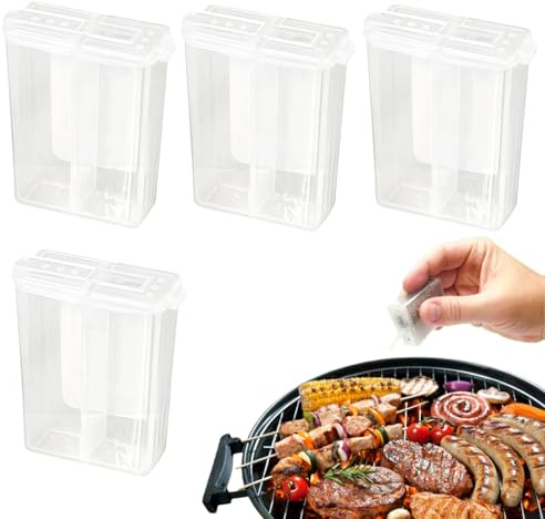 SamHeng Travel Salt and Pepper Shakers, 4 Pcs Mini Seasoning Bottles