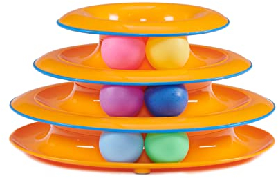 Catstages Tower of Tracks - Spielturm mit 3 Ebenen - interaktives Spielzeug für Katzen