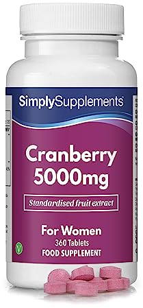 Cranberry 5000mg - 360 Tabletten - Geeignet für Veganer - Versorgung für 4 Monate - SimplySupplements