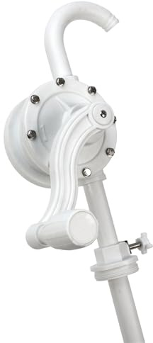 PERFORMANCE TOOL W54285 Professioneller Drehfass Pumpspender für Flüssigkeitsgetriebe, weiß, 5-55 Gallonen Behälter | Automotive DEF und Chemie-Transferpumpe Handbetriebener Drehhebelmechanismus Passend für Standard-Stöpsel