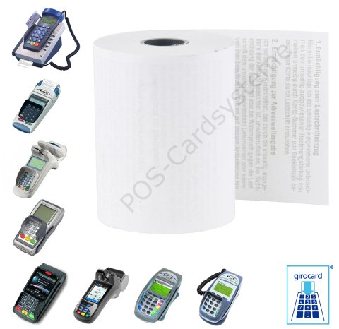 100 EC-Cash Thermorollen im Karton 57mm x 12m x 12mm kompatibel mit EC-Gerät Ingenico IWL 250 mit Lastschrifttext ELV
