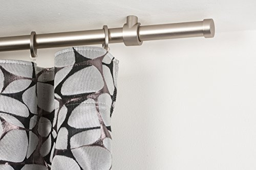 InCasa Gardinenstange Ø 20 mm, Länge: 260 cm, gebürsteter Edelstahl – komplett