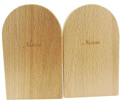 Winterworm, fermalibri in legno di faggio, stile semplice giapponese, con iscrizione “Nature”, per mensola e libreria, arrotondati