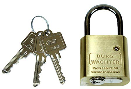 BKS Halbzylinder mit Burg Wächter Vorhangschloss 116PC50 auch Gleichschließend mit unseren BKS Profilzylindern (Hinweistext von SN-Gebäudetechnik GbR beachten !)