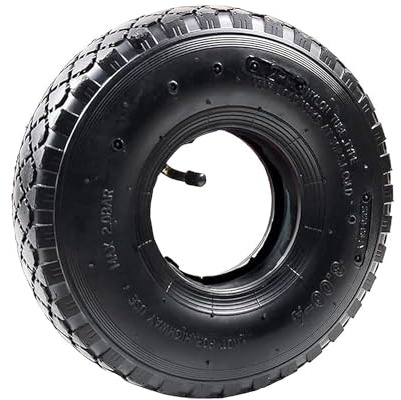 HKB® 3,00-4 260mm Reifen mit Schlauch Winkelventil für Sackkarre 1 Stück | Mantel Decke Ersatzrad für Handwagen Schubkarre Quad, 2 PR (2 lagig)