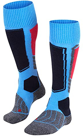 FALKE Women's SK1 Comfort W Kh Wool Silk Warm Thick Skiing Socks 1 Pair, Blue Note 6545, 5.5-6.5