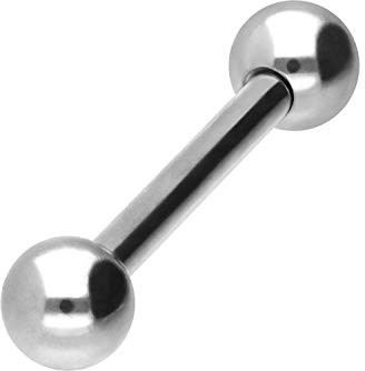 PIERCINGLINE Chirurgenstahl Barbell | 2 KUGELN | Piercing Stab Brust Intim Ohr Zunge | Größen & Farbauswahl