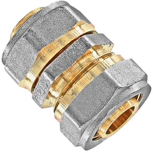 MegaHaustechnik Kupplung Verbinder Schraubfitting für Mehrschichtverbundrohr 16x2 mm (AußenØ x Wandstärke) aus Messing Verschraubung Trinkwasser geeignet