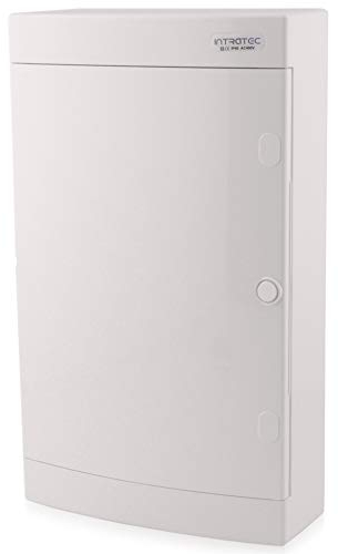 Intratec répartiteur de communication en saillie, IP40 – Boîtier multimédia pour maison entièrement connectée, armoire de distribution pour systèmes multimédias, 287 x 485 x 112 mm, blanc