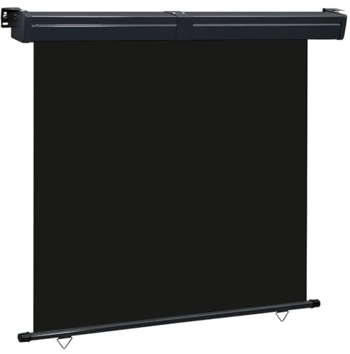 vidaXL Balkon Seitenmarkise Senkrechtmarkise Sonnenschutz Sichtschutz Windschutz Markise Außenrollo Balkonrollo Beschattung 165x250cm Schwarz