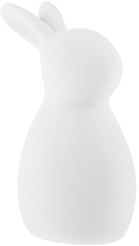 PRETYZOOM Hase Figur Statue Keramik Kaninchen Skulptur Mikrolandschaft Ornament Ostern Dekofigur für Zuhause Weihnachten Xmas Neujahr Party Tisch Kamin Dekoration Gartendeko Weiß