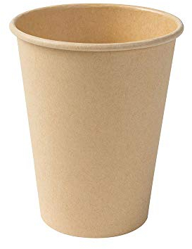 GREENBOX Vasos desechables biodegradables, de papel, con revestimiento de PLA, 50 unidades, marrón, sin teñir, 300 ml