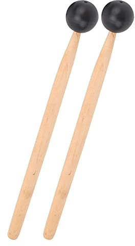 2 Pièces Bâton de Tambour à Tête Ronde, Instrument de Percussion à Tambour Pan de Tambour en Caoutchouc à Tête Ronde