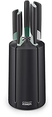 Joseph Joseph Elevate Knives 5-piece Carousel Set, Japanese Stainless Steel Knife Block - Editions - Sage Green and Black, 4