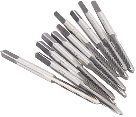 10 Stück M2 Gewindebohrer, Gewindebohrer Handgewindebohrer Stecker Gewindebohrer Set Manuelle Gerade Nuten Kohlenstoffstahl Werkzeug