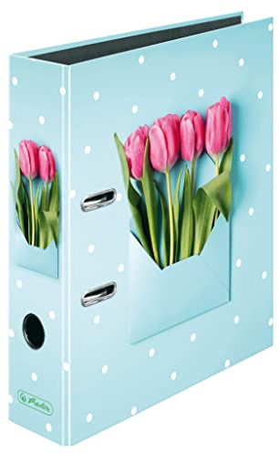 Herlitz 50041527 Ordner maX.file, A4, 8cm, Motiv: Tulpengrüße, 1 Stück