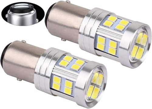 PYRJIN Bay15d P21/5W 12V-24V 1157 Lampadina Led, Super Bright Con Proiettore, Bianco 6000K, Per Luci Di Posizione, Luce Dei Freni, Fanali Posteriori. -2Pcs