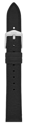 Fossil Uhrenband für Damen 16 mm LiteHide-Leder schwarz, S161096