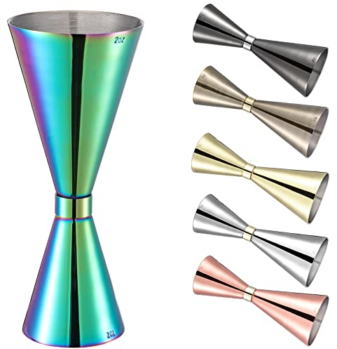 Jigger 56.7 g 28.3 g (60 ml/30 ml), medidor japonés acabado con medidas en el interior, medidor de cóctel para barman