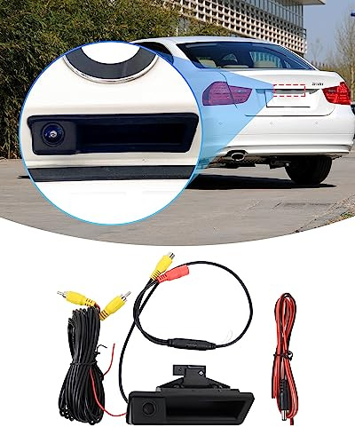 LIMBQS Interruptor de puerta trasera para BMW E90 E92 E60 E84 E70, botón de liberación de bloqueo de tapa de maletero para BMW 1 3 5 Series X6 X5 X1 (con cámara)