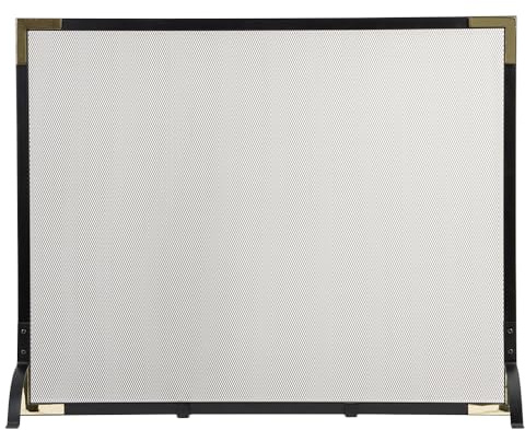 Modern Ember Cecilia Mesh Fireplace Screen with Durable Single Panel, Steel Frame