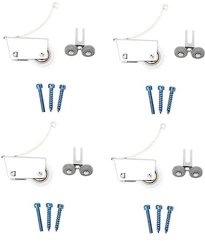 DOITOOL Sliding Door Roller Wheels 4Pcs Pullax Tail Cam Pulley 2.17X1.18X0.49 Inch Smooth Cabinet Track Hardware for Wardrobe and Sliding Doors