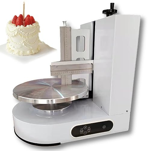 ExoticaBlend Machine à Étaler la Crème de Gâteau Automatique Gâteau d'anniversaire Machine à Étaler la Crème Électrique Revêtement de Gâteau Machine à Lisser,White