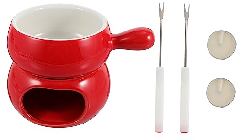1 juego de fondue de chocolate, estufa de caramelo coreano, mini helado, calentador de café, calentador de mantequilla, olla de cerámica for hornear, juego de olla de fideos instantáneos, fondue de co