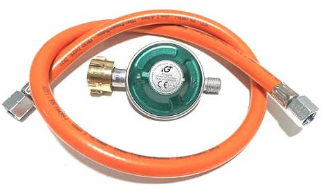 LPG-Megastore Gasregler Druckminderer 50mbar 1,5kg/h mit 80cm Gasschlauch