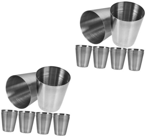 BESTonZON 20 Pezzi Infrangibili Tazze Di Caffè Espresso Mini Bicchieri Da Vino In Metallo Tazze Riutilizzabili Per Feste Tazza Esterna Tazza Di Vino In Metallo Bicchierino Di Vetro
