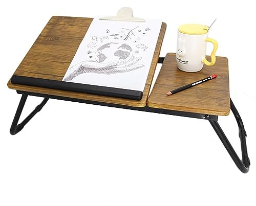 CHEMYO Laptoptisch Tisch klappbar, Laptopständer höhenwinkelverstellbar, multifunktionales Frühstückstablett, Nachttisch, Betttablett, tragbarer Tisch für Bett, Sofa, Balkon, Erkerfenster, Außenber