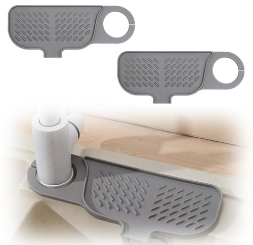 arrderly Confezione da 2 paraspruzzi rotanti in silicone per lavello, paraspruzzi per rubinetto, spugne in silicone, vassoio per lavare il liquido per lavello e cucina