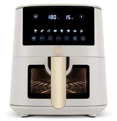 Berlinger Haus Air fryer/Digitale Heißluftfritteuse 5L Ofen/Mit 8 automatische Kochfunktion/Touchdisplay 8 Programme/1400 W/Gesundes Kochen ohne Öl und Fett/Sahara Collection