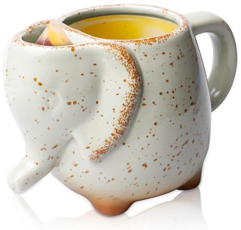 Tasse à café, tasse à thé, tasse à café, en céramique, motif éléphant, avec porte-sachet de thé, idée de cadeau pour femmes et hommes, 430 ml