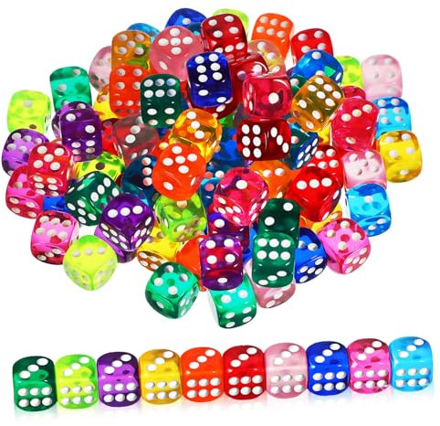 GARVALON 100stücke Buntes Acrylwürfelset Mini Würfel Mit Abgerundeten Kanten Und Glatter Oberfläche Robustes Spielzubehör Für Würfelspiele Inklusive Aufbewahrungsbox Für Party Und Brettspie