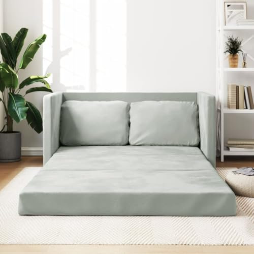 Xichuzi Bodensofa Hellgrau 122x204x55 cm Samt, Loungesofa, Sofas & Couches, Relaxsofa, Couch für Wohnzimmer - 353957