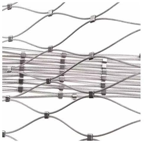 DTVEW 304 Edelstahl-Seilnetz, Drahtseilgeflecht 10cm/8cm/6cm/5cm Maschenweite Gartennetz, Geländer-Treppensicherheitsnetz(8CM/2MM,1x3m/3.3x9.8ft)